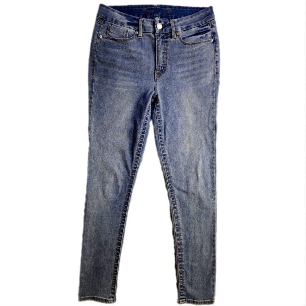 Seven7 - Tummyless High Rise Skinny Jeans - Size 10 - Medium Blue